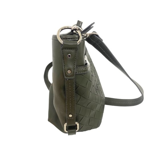Rosetti Handbag Olive Green Shoulder Strap Silver Metal Hardware Top Zip, Snaps - Picture 4 of 16